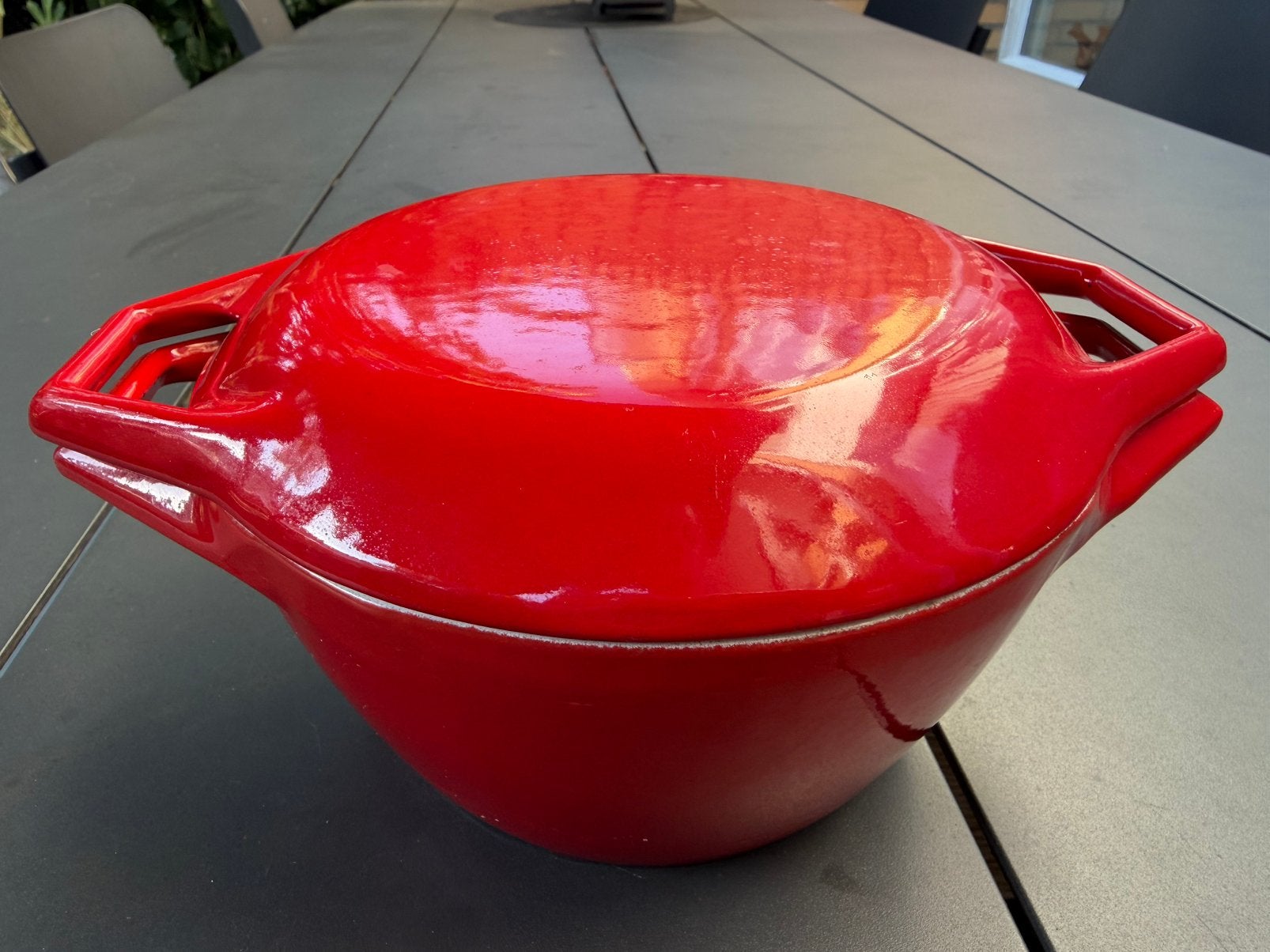 Nacco D1 Denmark Gietijzeren Pan - Rood, Met deksel, Ophalen of Verzenden, Zo goed als nieuw, Overige merken