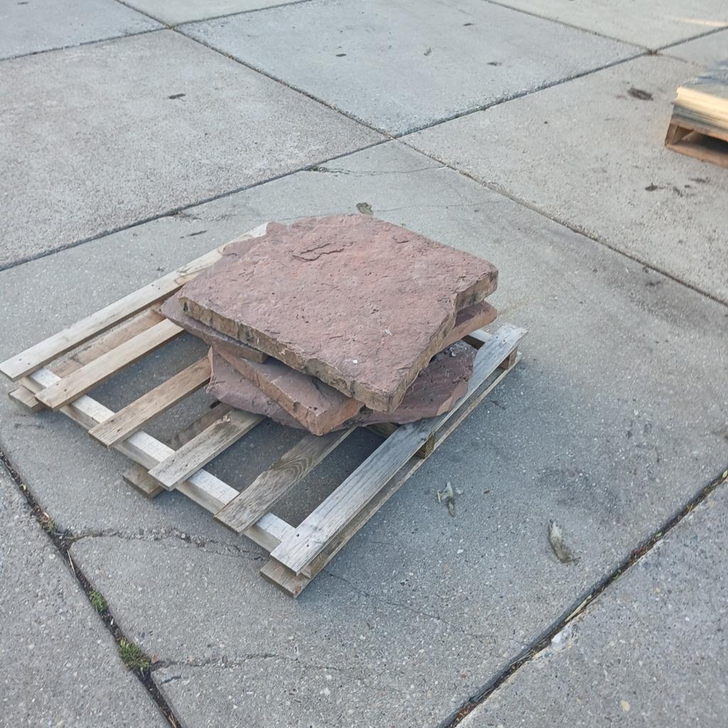 Grote Rode weser flagstones, Ophalen, Gebruikt, Natuursteen, Overige typen