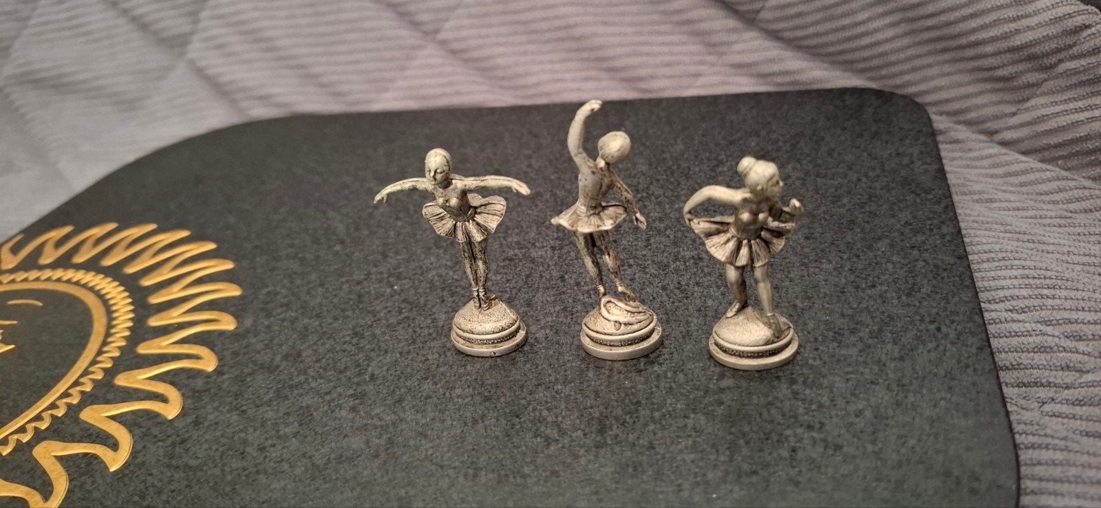 Drie ballerina's beeldje vintage hoogte 5.5 cm
Van metaal, Ophalen of Verzenden