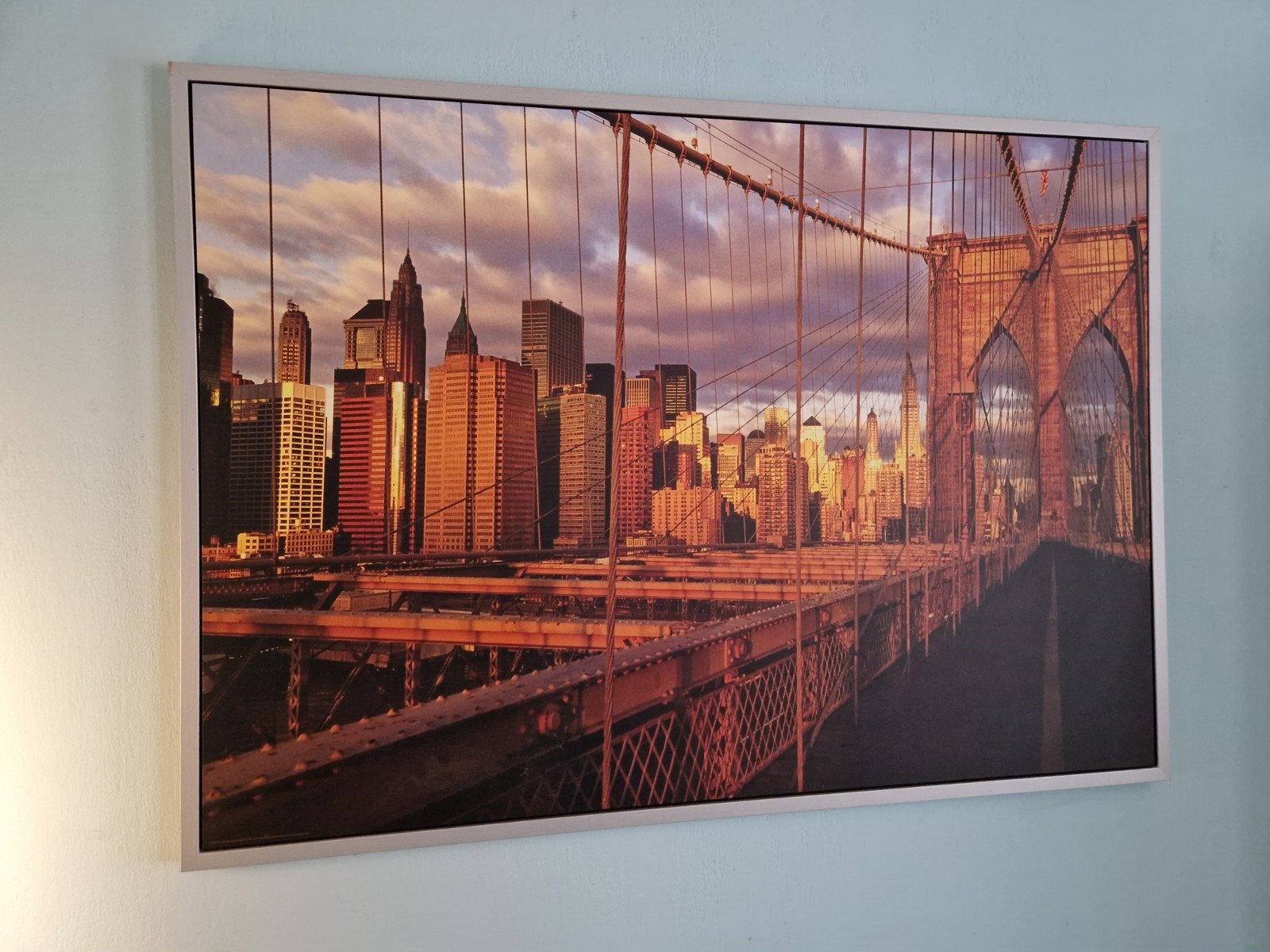 Grote print van de Brooklyn Bridge, New York, Gebruikt, Ophalen of Verzenden, Print, 100 tot 125 cm