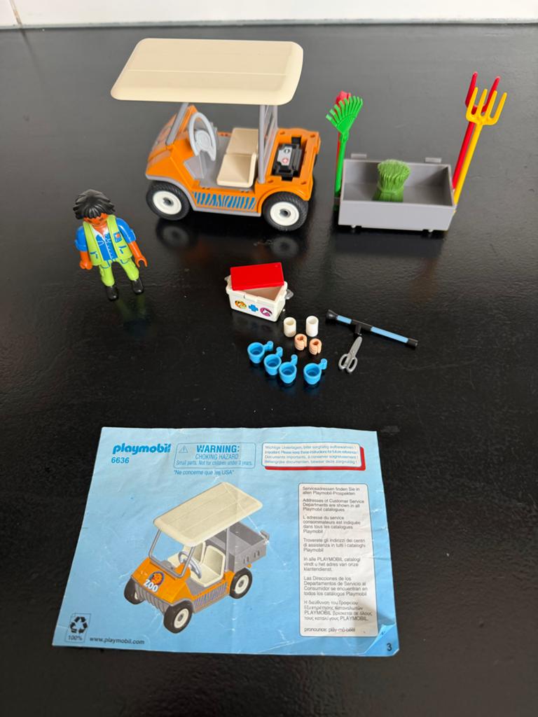 Playmobil 6636 Zoo Golfkar met dierenverzorger, Ophalen of Verzenden, Zo goed als nieuw