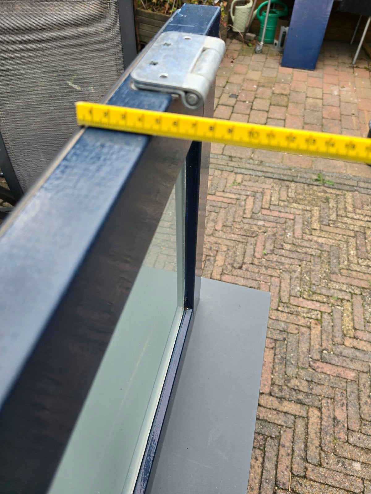 Raam met thermopane melkglas en stevig hang- en sluitwerk, Ophalen, Gevelraam of Ruit, Gebruikt, Minder dan 80 cm
