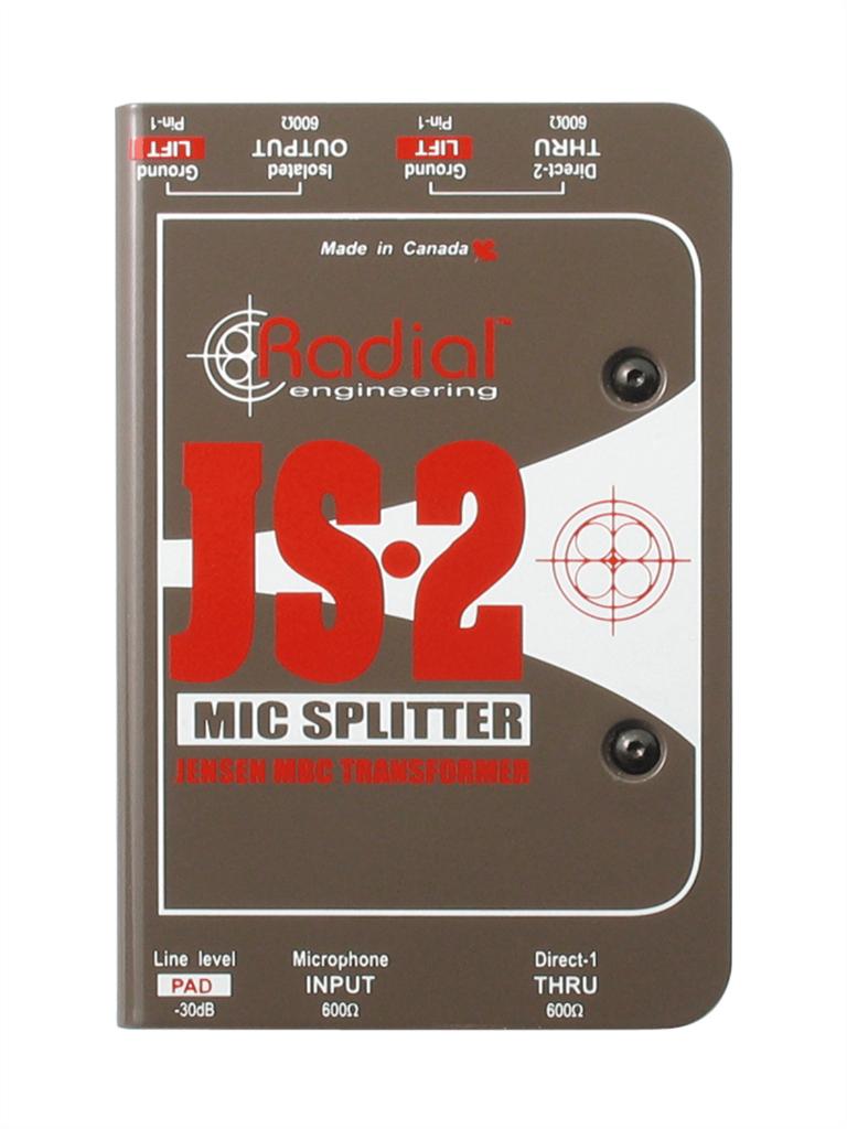 Radial JS2 passieve 2-way microfoonsplitter, Muziek en Instrumenten, Effecten, ., Overige typen, Nieuw, Ophalen of Verzenden