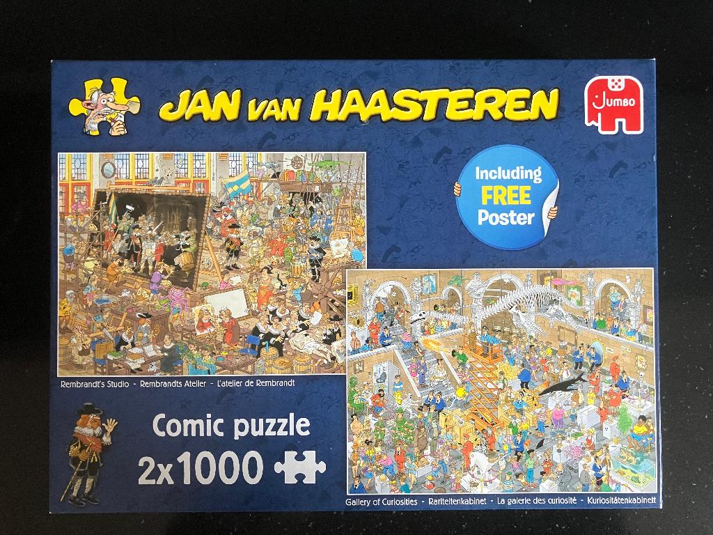 Duo doos legpuzzels Van Haasteren (1000 stukjes), Ophalen of Verzenden, 500 t/m 1500 stukjes, Zo goed als nieuw, Legpuzzel