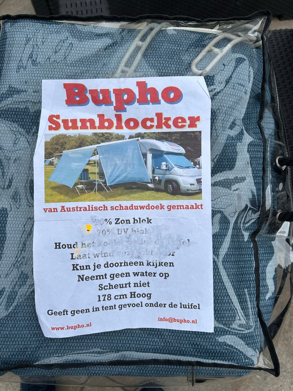Bupho Sunblocker Luifel Schaduwdoek 4.30m Blauw, Ophalen of Verzenden, Nieuw