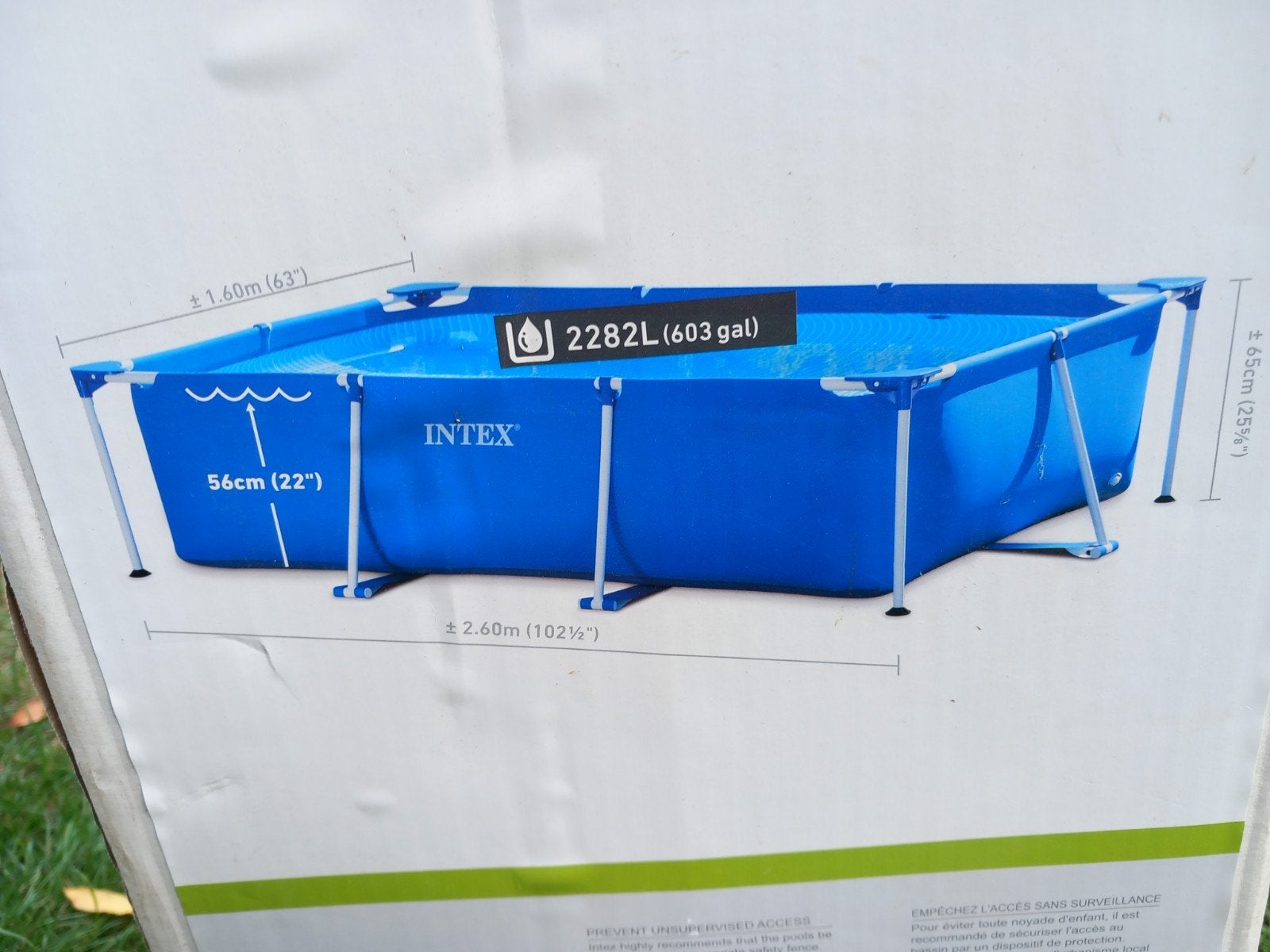 Intex Rechthoekig Opzetzwembad plus pomp en toebehoren., Tuin en Terras, Ophalen, Gebruikt, Minder dan 80 cm, Minder dan 200 cm