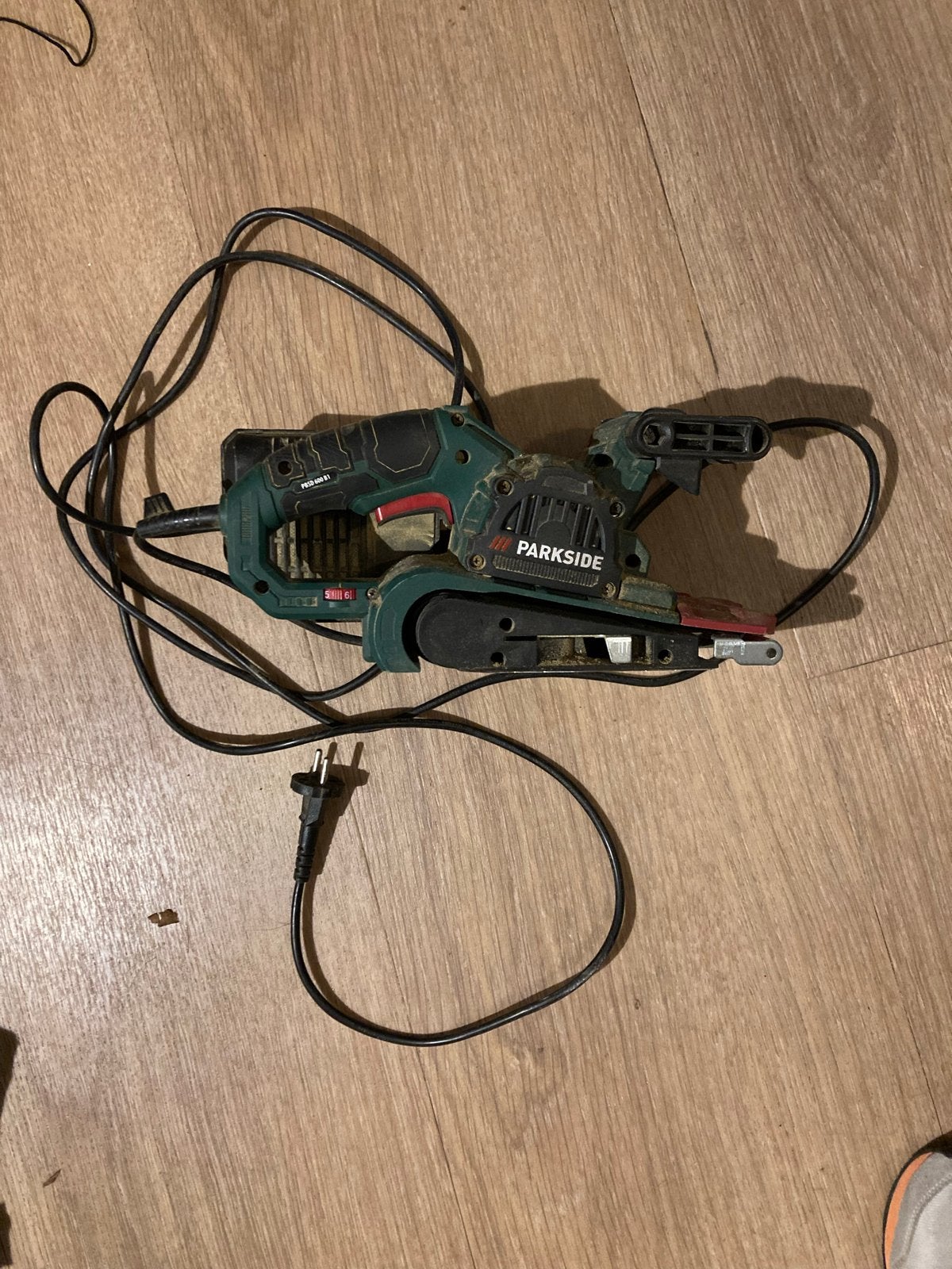 Parkside Bandschuurmachine - Gebruikt, Doe-het-zelf en Verbouw, Ophalen, Gebruikt, Minder dan 600 watt, Bandschuurmachine