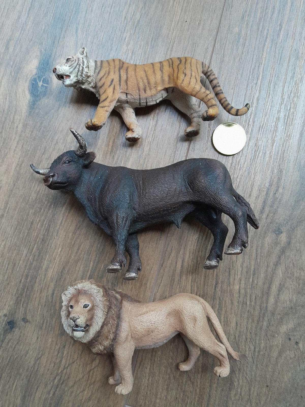 Schleich Dieren: Leeuw, Tijger, Stier - Zo goed als nieuw, Ophalen of Verzenden, Zo goed als nieuw