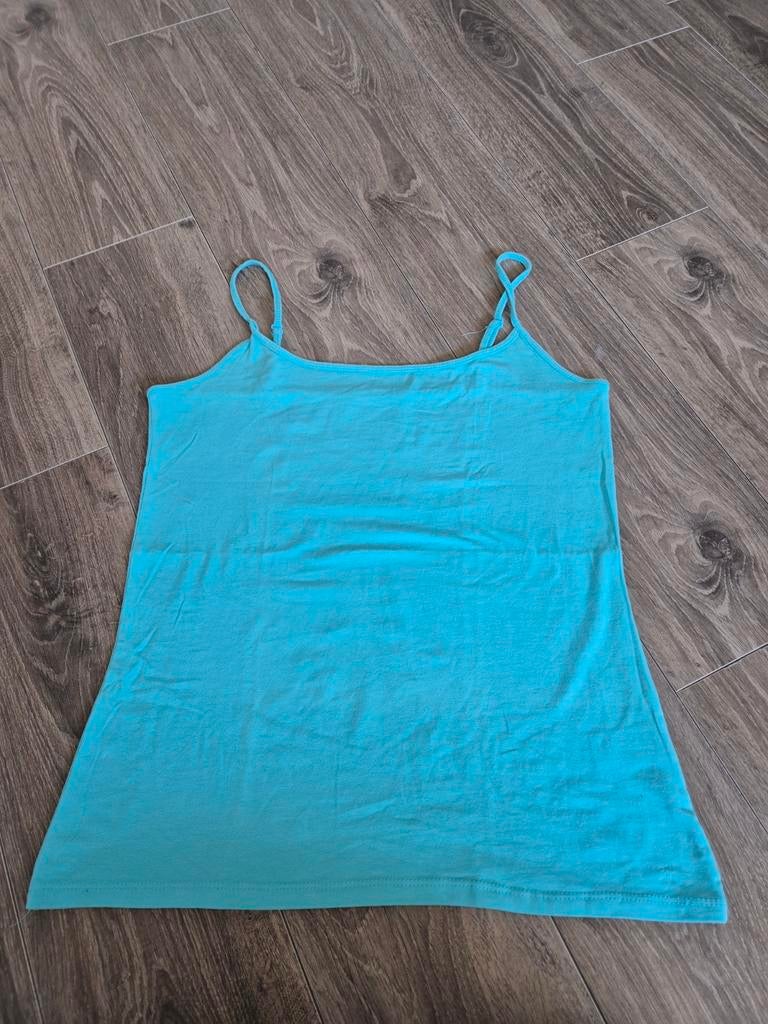 Primark Turquoise spaghettibandjes top, maat L, Maat 42/44 (L), Ophalen of Verzenden, Zonder mouw, Gedragen