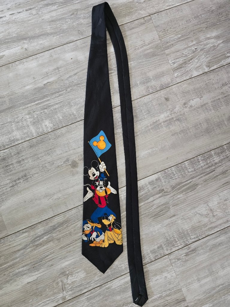 @ Vintage Disney Stropdas - Zwart, Ophalen of Verzenden, Gedragen, Zwart, Met patroon