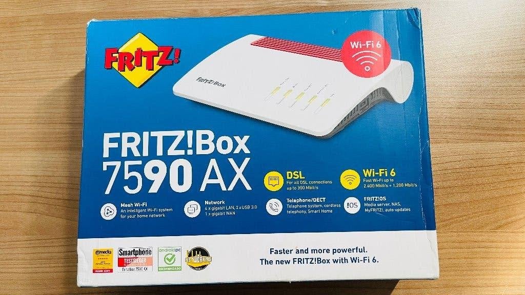 Fritzbox 7590AX met  Fritzrepeater 1200 AX, Ophalen, Gebruikt, Router met modem, Fritzbox