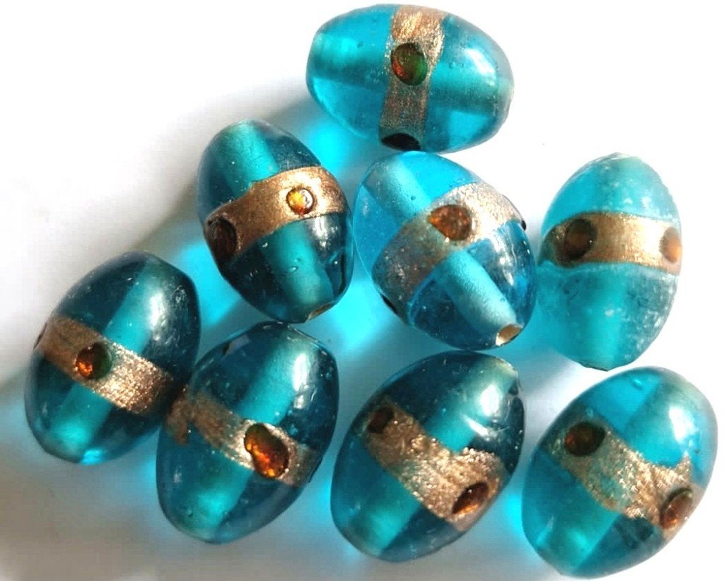 Lampwork turquiose glas kralen 20x15 mm, Verzenden, Nieuw, Kraal
