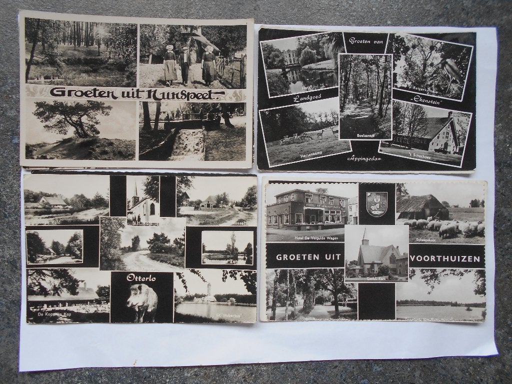 Nederland groeten uit partij van 85 zwart/wit oudere kaarten, Ophalen of Verzenden, 1940 tot 1960, Gelopen, Noord-Holland