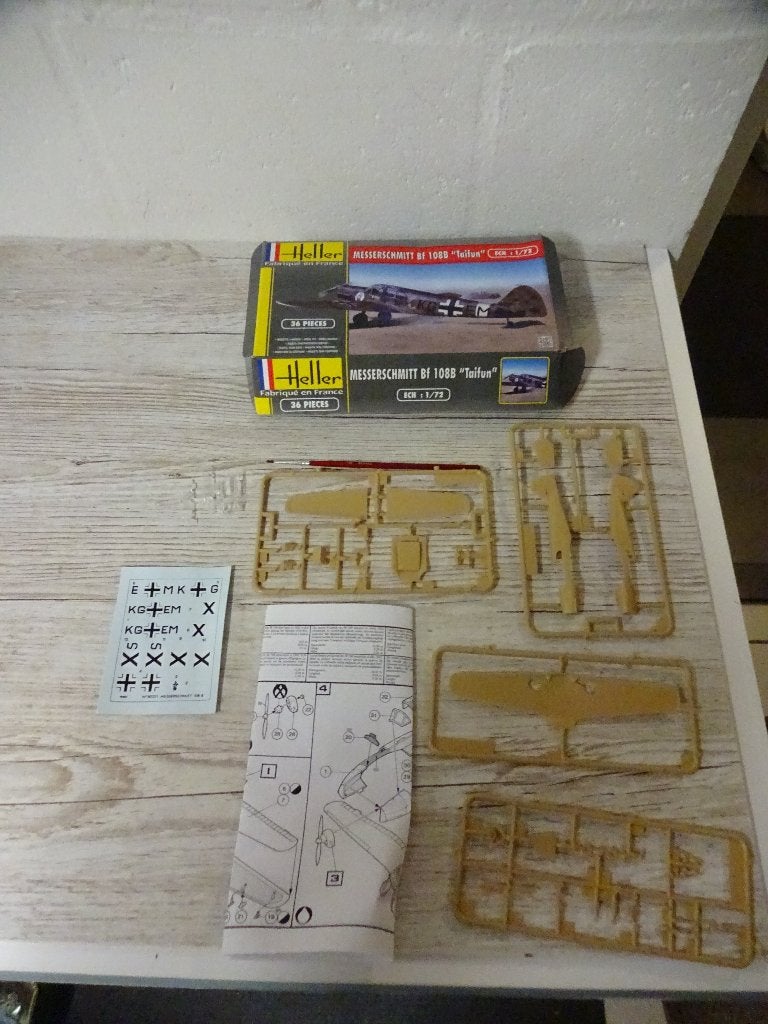 Heller bouwmodel WO2 Messerschmitt BF108B 1:72 in doos, Ophalen of Verzenden, Zo goed als nieuw, 1:72 tot 1:144, Overige merken