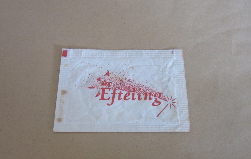 Efteling suikerzakje logo met Kleine Boodschap, Verzamelen, Efteling, Verzenden, Gebruikt, Overige typen