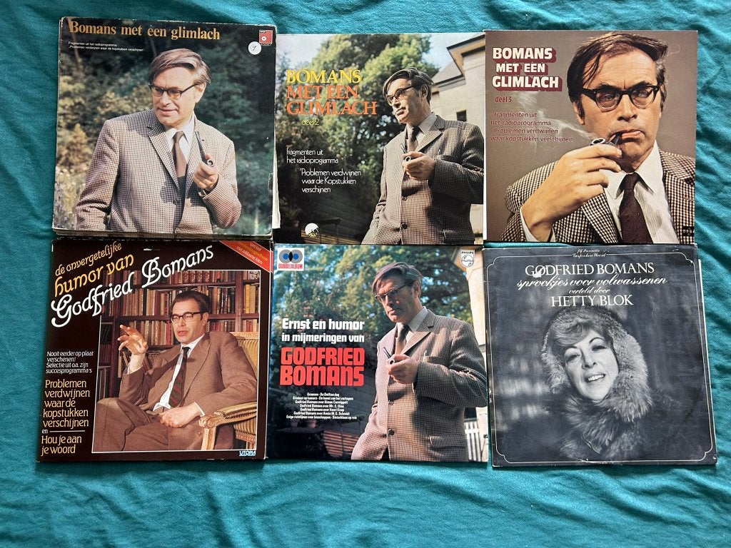 11 LP's Godfried Bomans (ook per stuk te koop), LP, Gebruikt, Cabaret of Kleinkunst, Ophalen of Verzenden