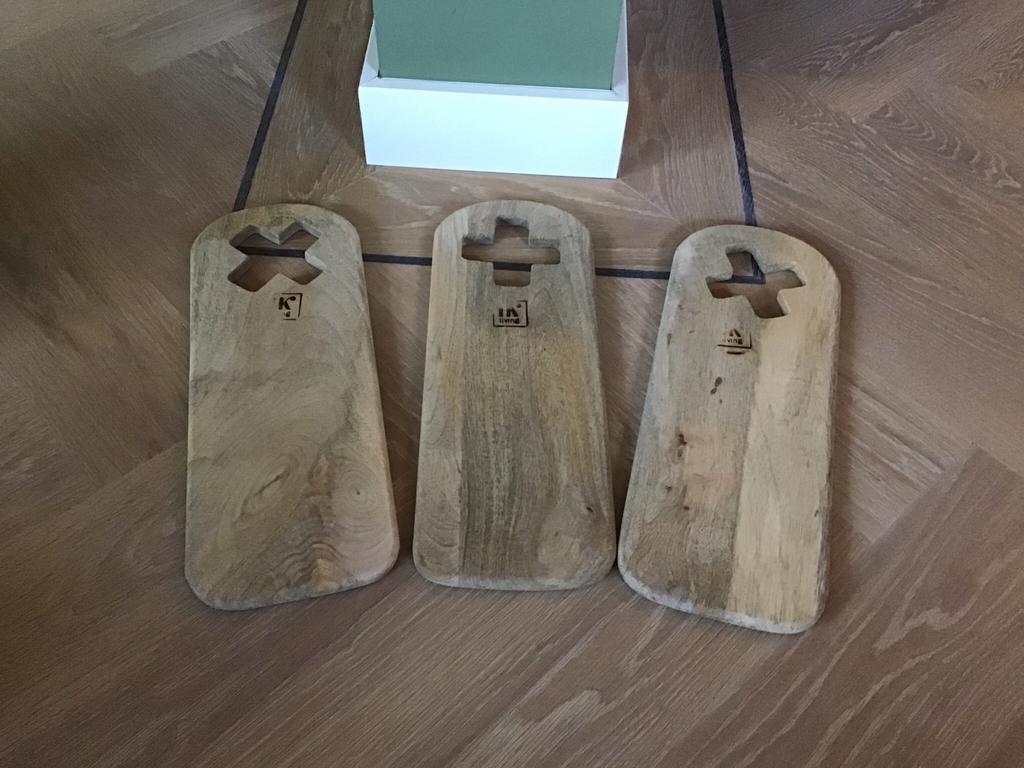 HK Living broodplank Mango Hout met kruis NIEUW 3x, Ophalen of Verzenden, Nieuw