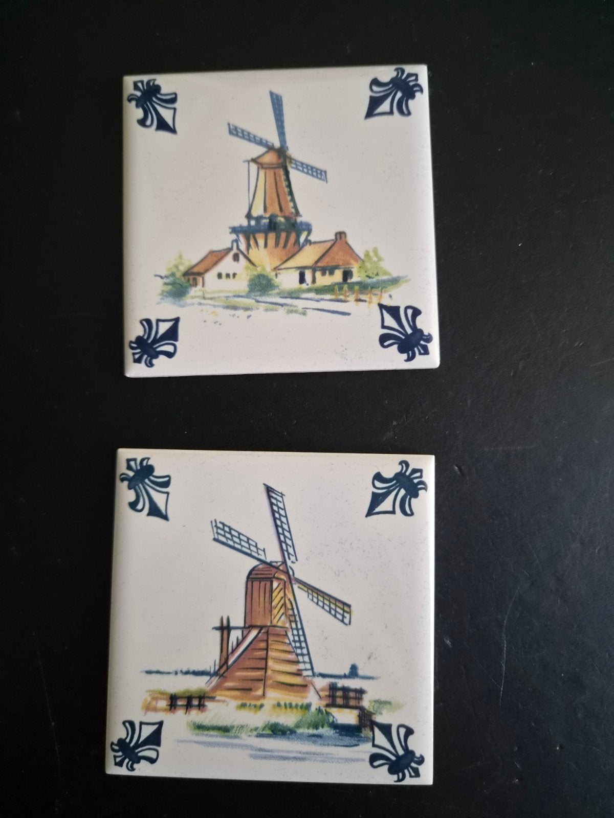 KLM Business Class Tegeltjes - Molen Delfts Blauw Stijl, Ophalen of Verzenden