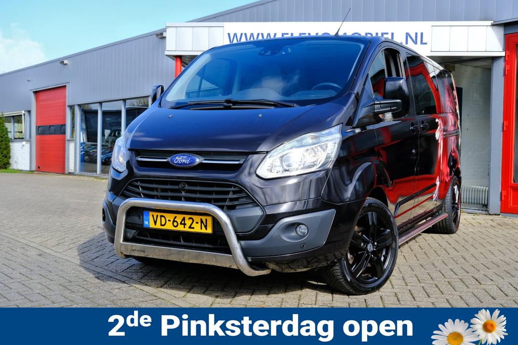 Ford Transit Custom 290 2.2 TDCI L2H1 Limited 5-pers DC Navi, Auto's, Bestelauto's, Voorwielaandrijving, Euro 5, Gebruikt, Zwart