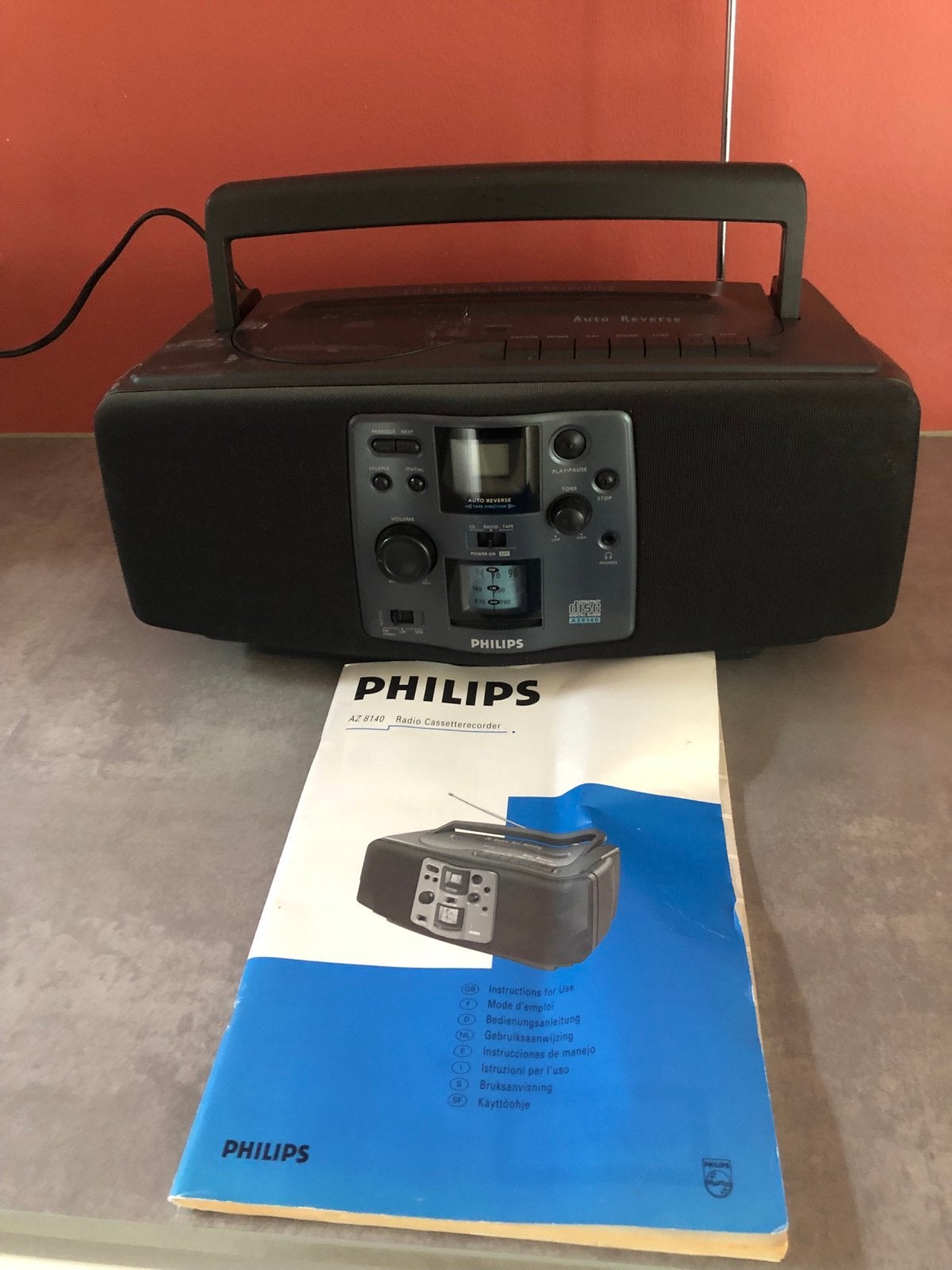 Philips AZ 8140 Radio Cassetterecorder met CD-speler, Ophalen of Verzenden, Gebruikt, Radio, Met cd-speler