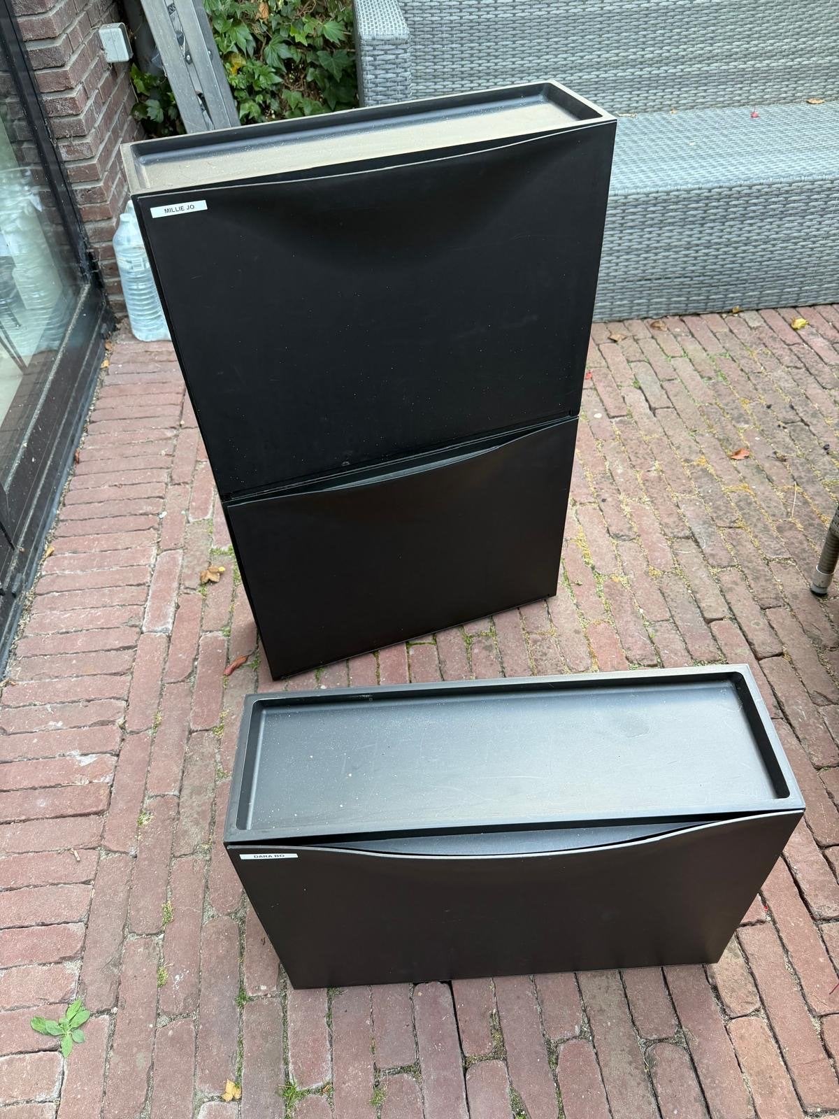3x IKEA Zwarte Schoenenkasten - Praktische Opbergers, Ophalen, Gebruikt