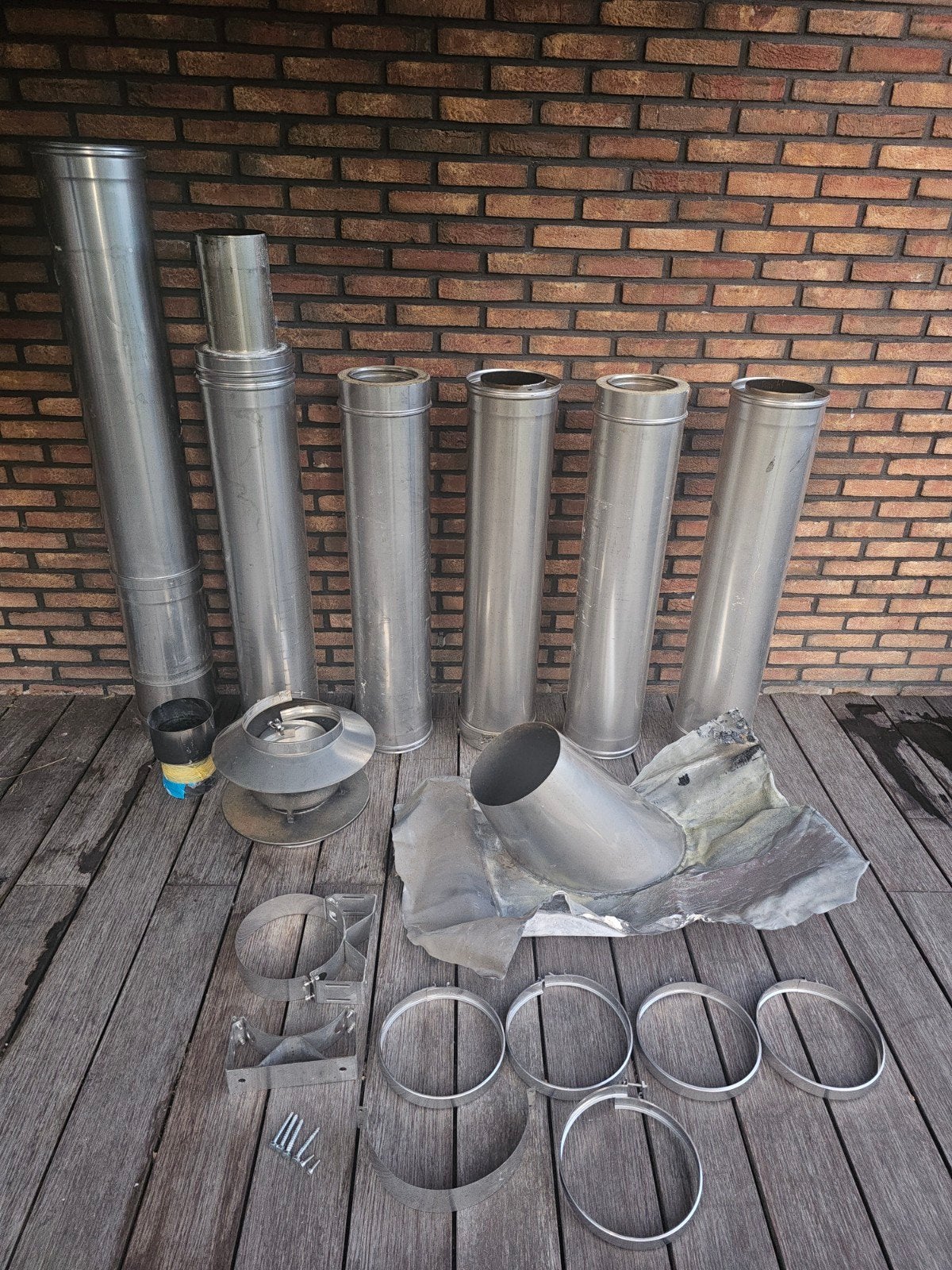 RVS dubbelwandige kachelpijpen en toebehoren, Ophalen, Gebruikt, Overige typen, Minder dan 60 cm