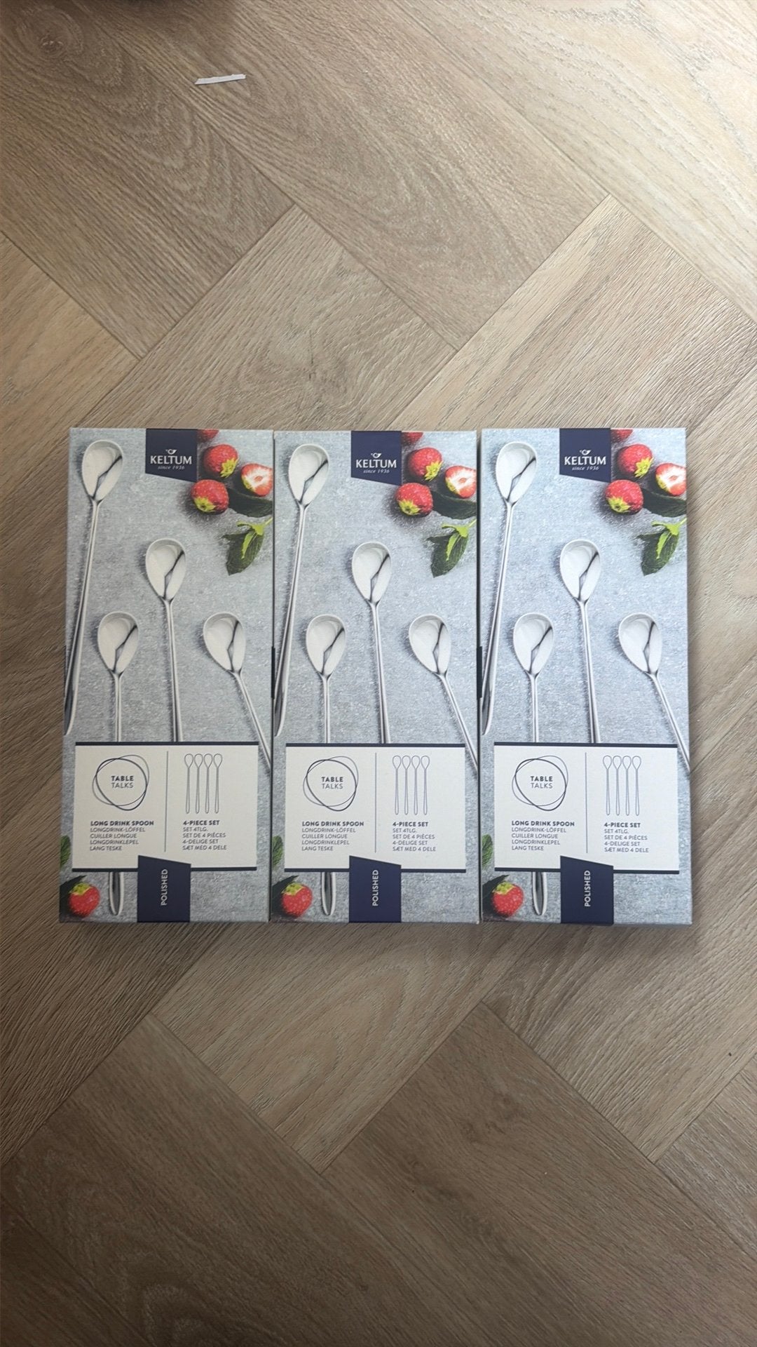 Keltum Longdrinklepels - 4-delige set (3 sets beschikbaar), Huis en Inrichting, Ophalen of Verzenden, Nieuw, Rvs of Chroom