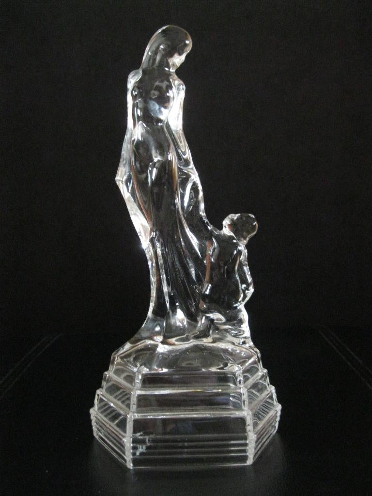 Dame & kind gemaakt uit glas of kristal 26cm., Ophalen