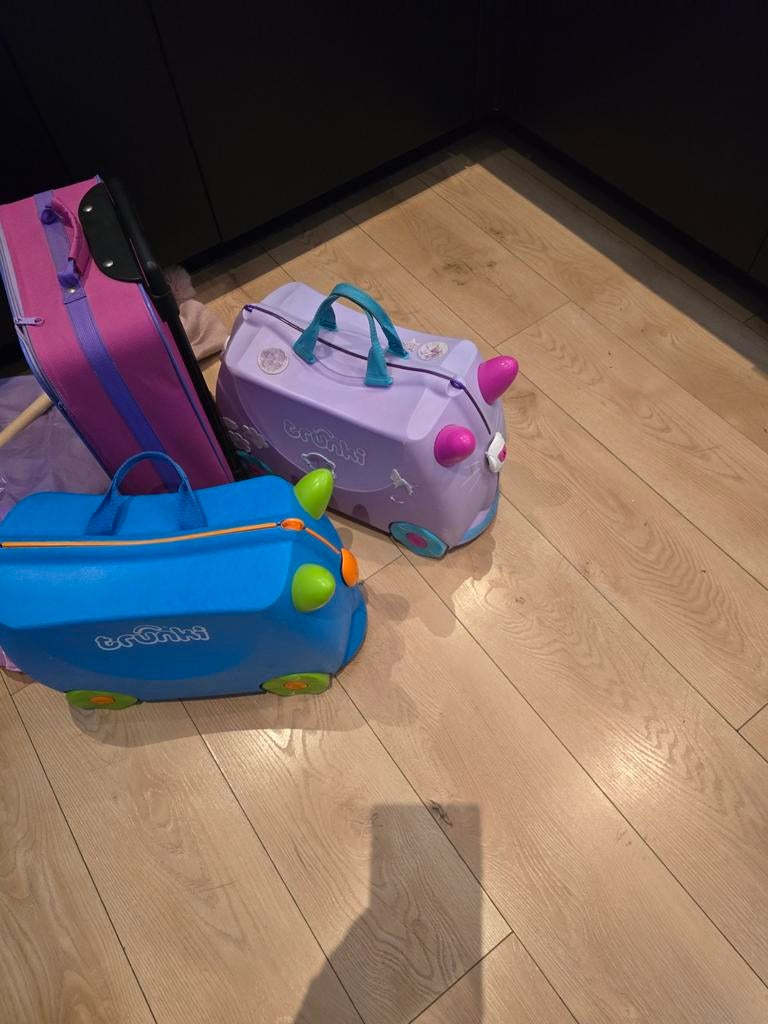 Trunki kinderkoffers, blauwe is over en paard, Sieraden, Tassen en Uiterlijk, Koffers, Ophalen of Verzenden