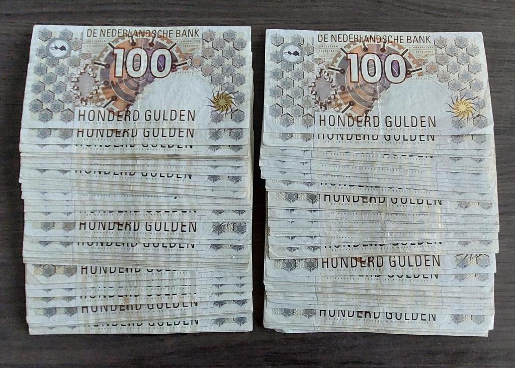 100 biljetten van 100 gulden 1992 Steenuil voor 2995 euro, Ophalen of Verzenden, 100 gulden