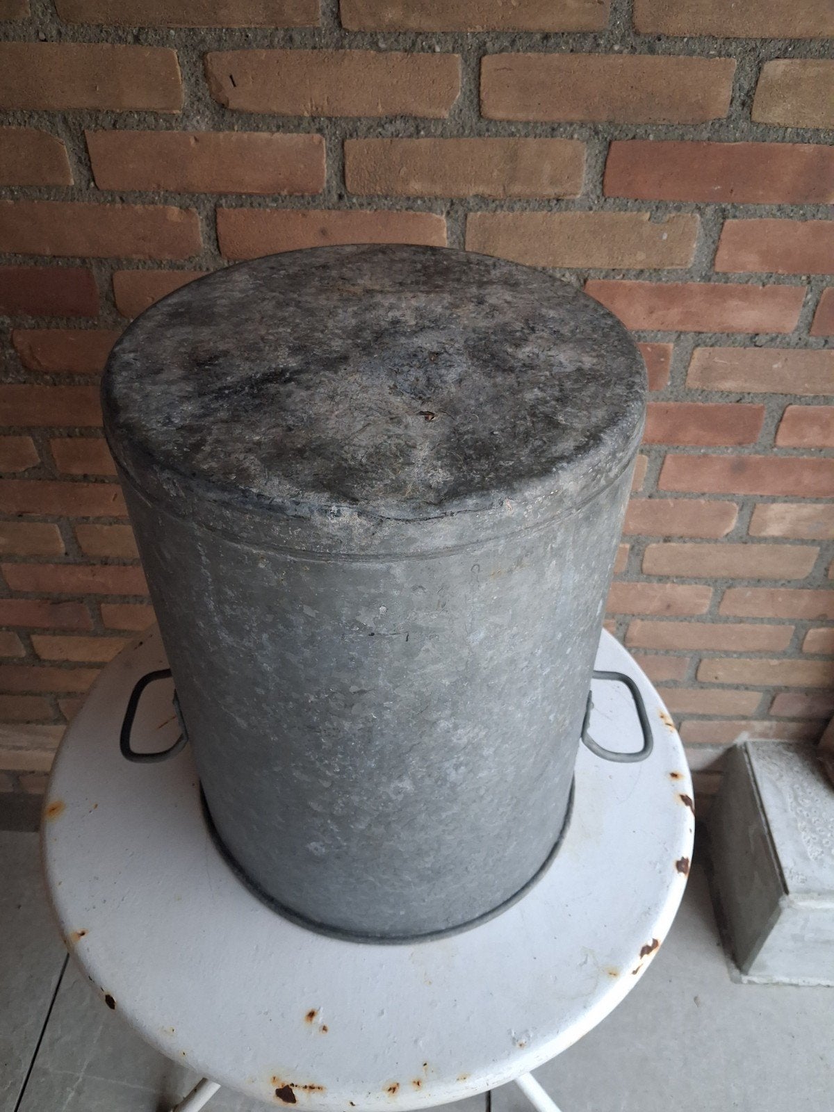 OUD  .....  ZINKEN  ...  BAK  !!!, Ophalen of Verzenden, Gebruikt, Rond, Metaal