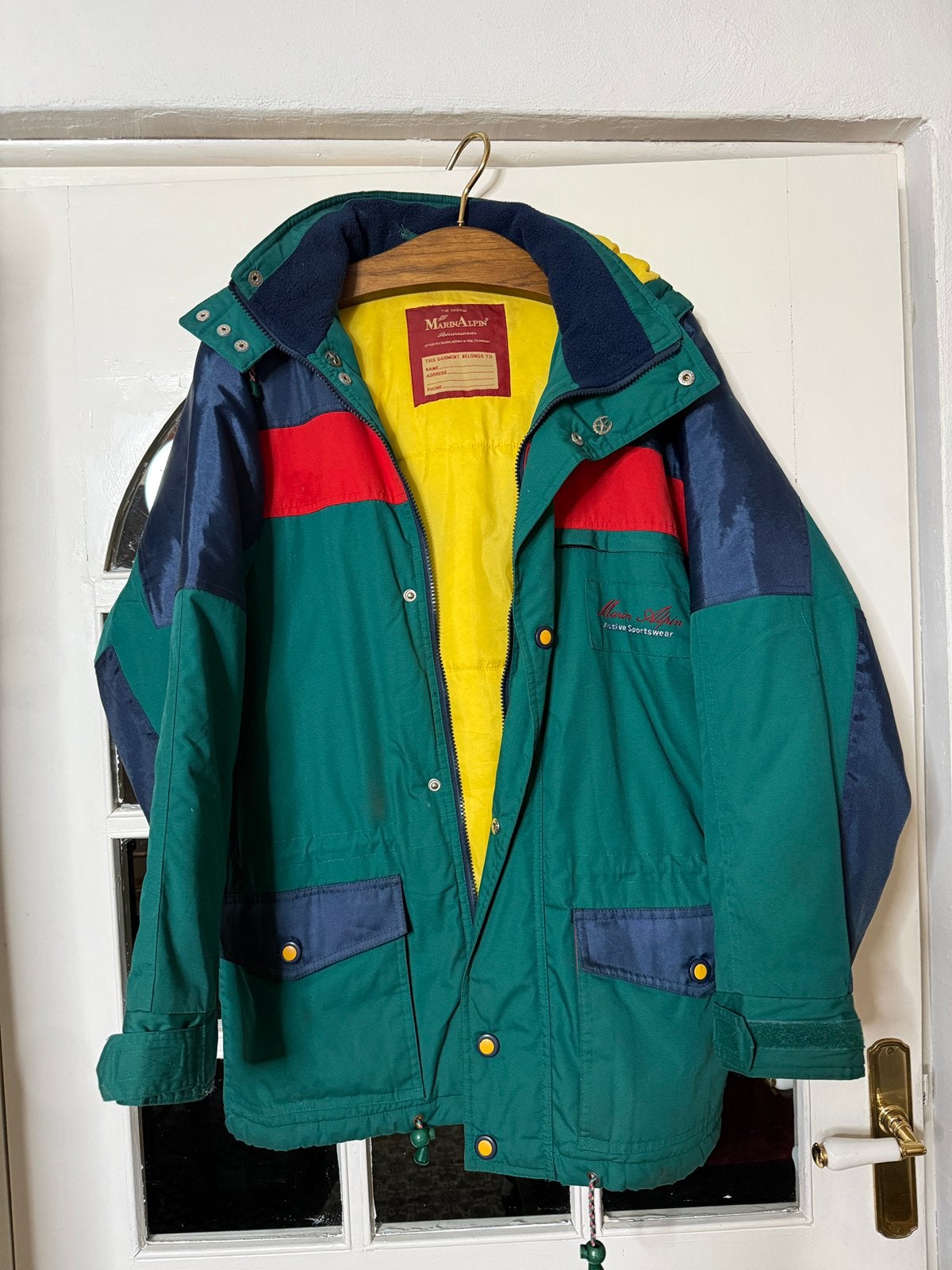 Vintage Marin Alpin 80s/90s Colorblock Ski-jas Noorwegen, Ophalen, Zo goed als nieuw, Jack