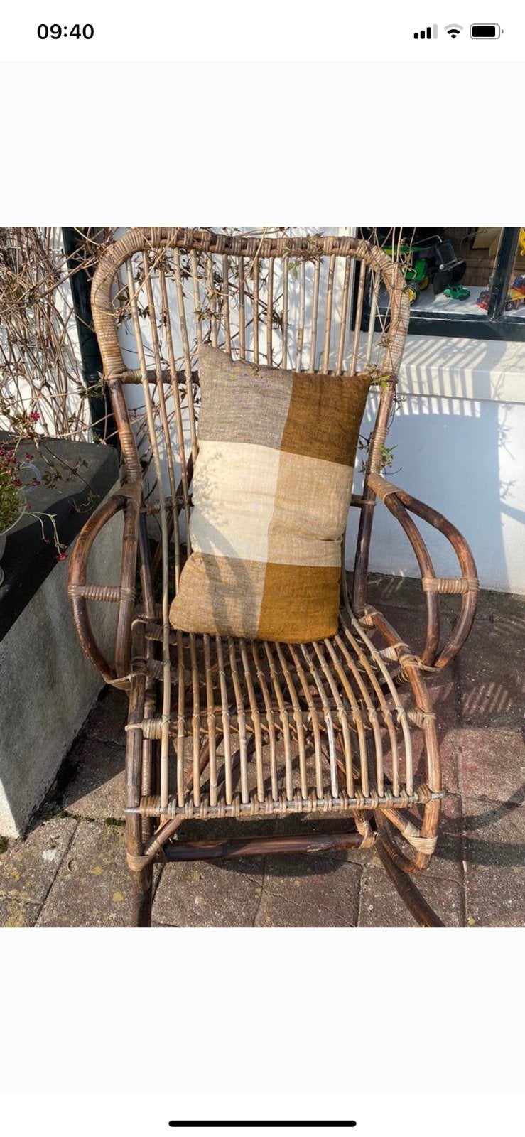 Prachtige Rotan Schommelstoel, Ophalen, Gebruikt, Bruin, Eén
