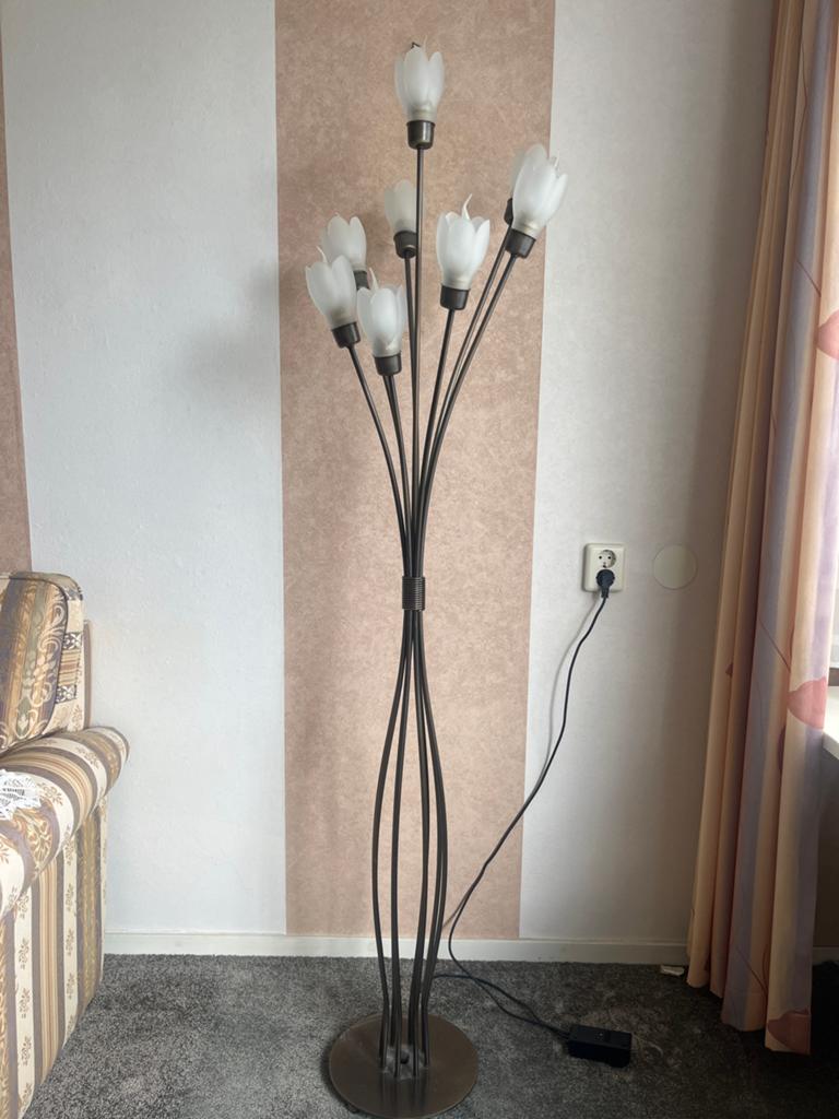 Elegante staande lamp met 8 kelkjes - sfeervolle verlichting, Ophalen, Zo goed als nieuw, Metaal, 150 tot 200 cm