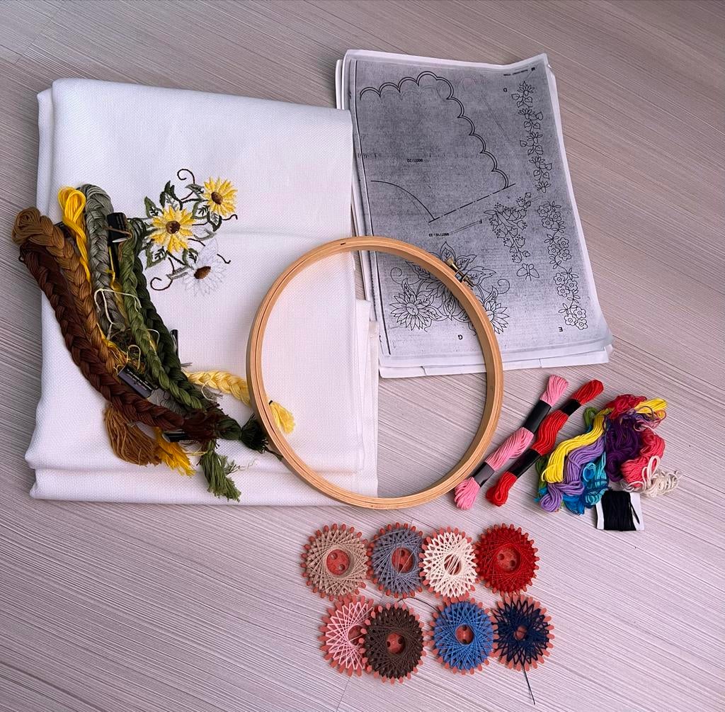 Borduurpakket met Hoepel en Garen - Compleet Set, Ophalen of Verzenden, Nieuw, Handborduren, Borduurpakket