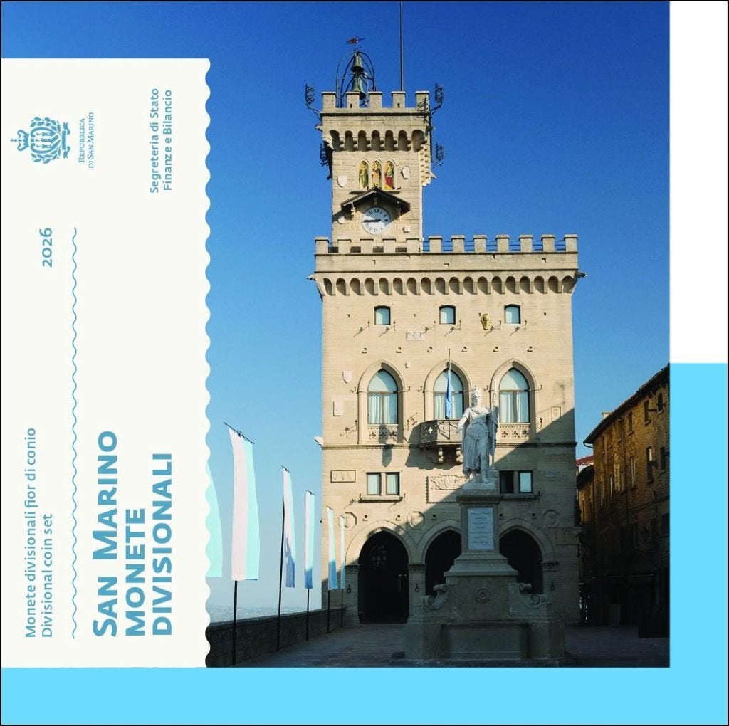 BU set San Marino 2026 Blister - 1 cent t/m 2 euro, Verzenden, San Marino, Overige waardes, Setje
