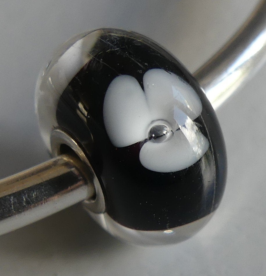 Trollbeads WITTE BLOEM, Sieraden, Tassen en Uiterlijk, Bedels, Gebruikt, -, Verzenden, -