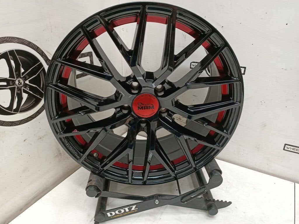 MAM RS4 red inside lichtmetaal velgen 18"inch 5x112, Ophalen, Gebruikt, 18 inch, Velg(en)