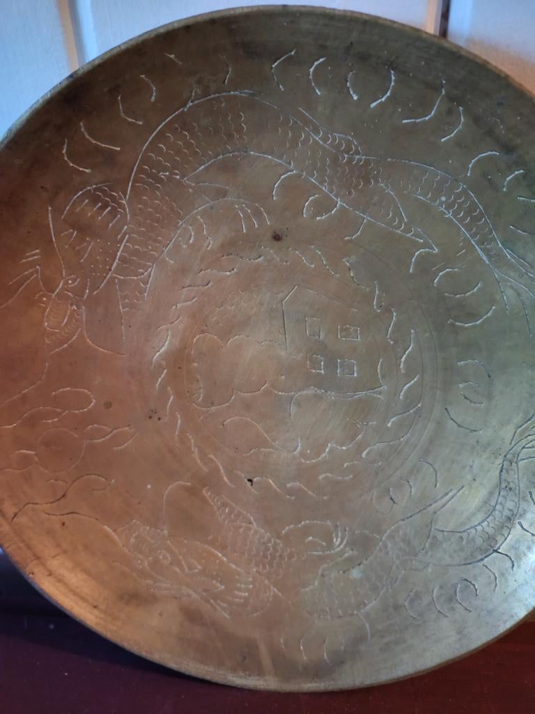 Antieke handgemaakte schaal uit India, Ophalen of Verzenden