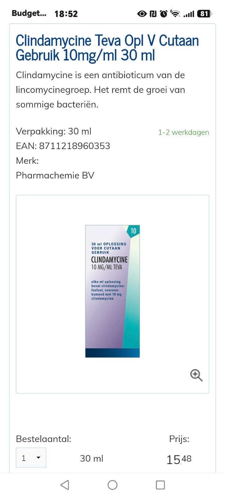 Acne en puistjes lotion, Verzenden, Nieuw, Gehele gezicht