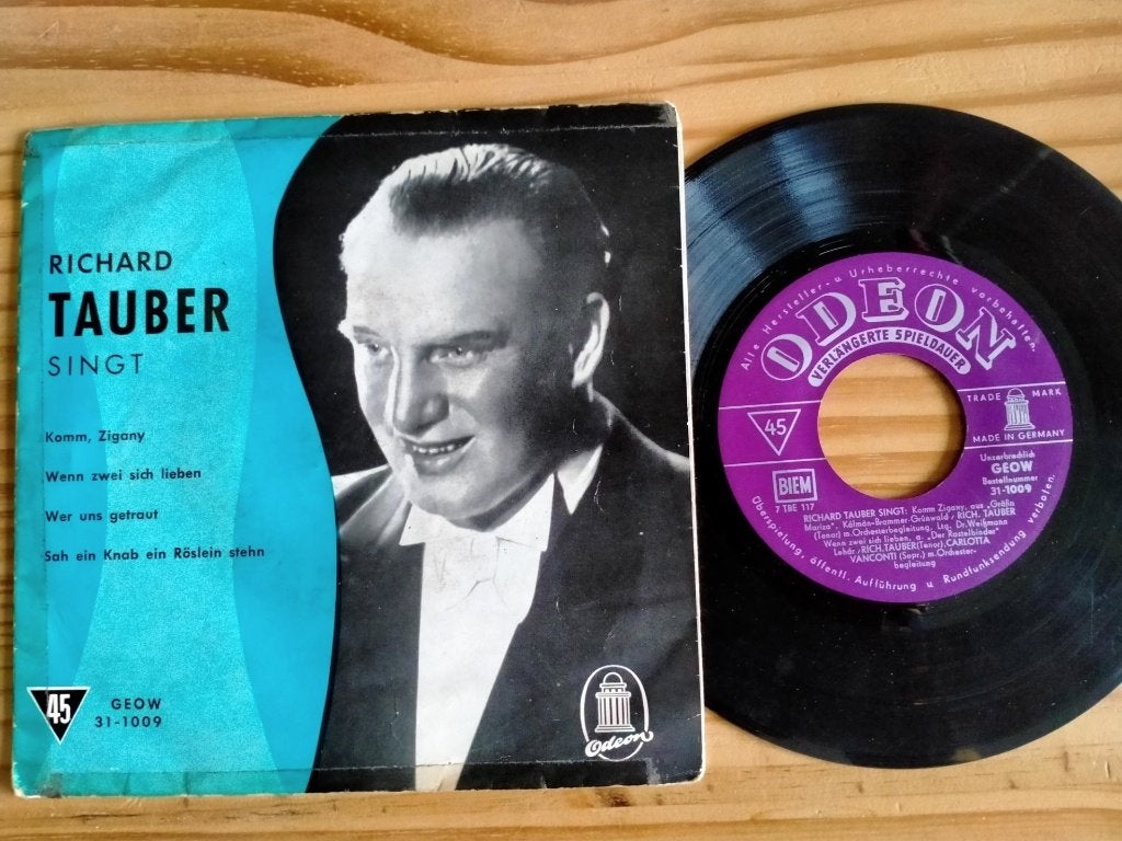 EP single   -   Richard Tauber   -   Komm, Zigany   -   1931, Fotohoes, Ophalen of Verzenden, Zo goed als nieuw, Klassiek