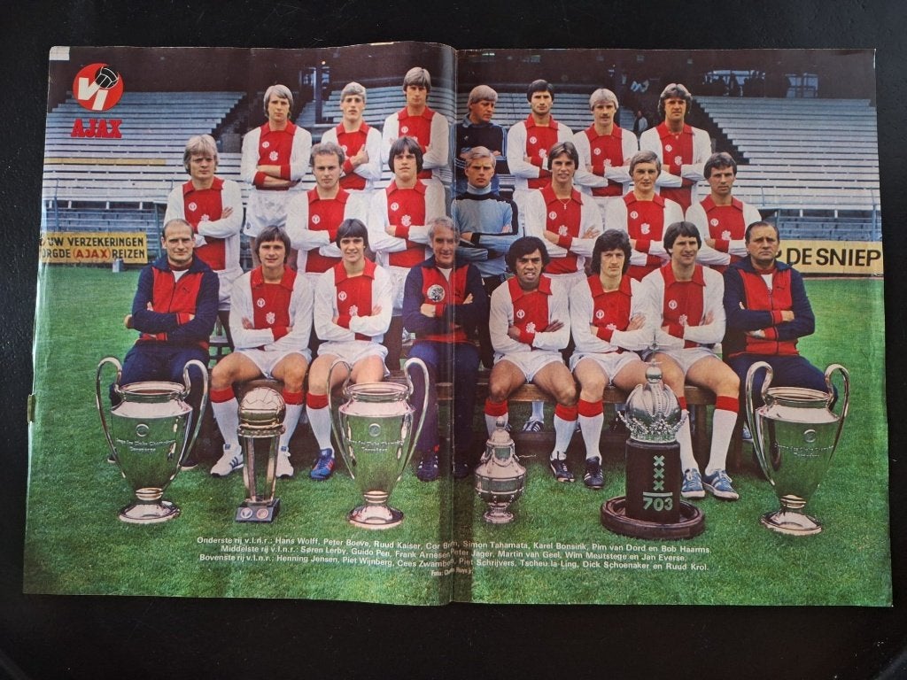 Verzameling oude posters Ajax (7x), Verzamelen, Ophalen of Verzenden, Zo goed als nieuw, Ajax, Poster, Plaatje of Sticker