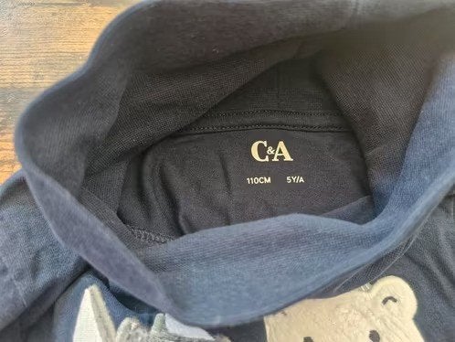 Donkerblauw shirt met dieren met kol Maat 110 h3, C&A, C&A, Onbekend, Nieuw