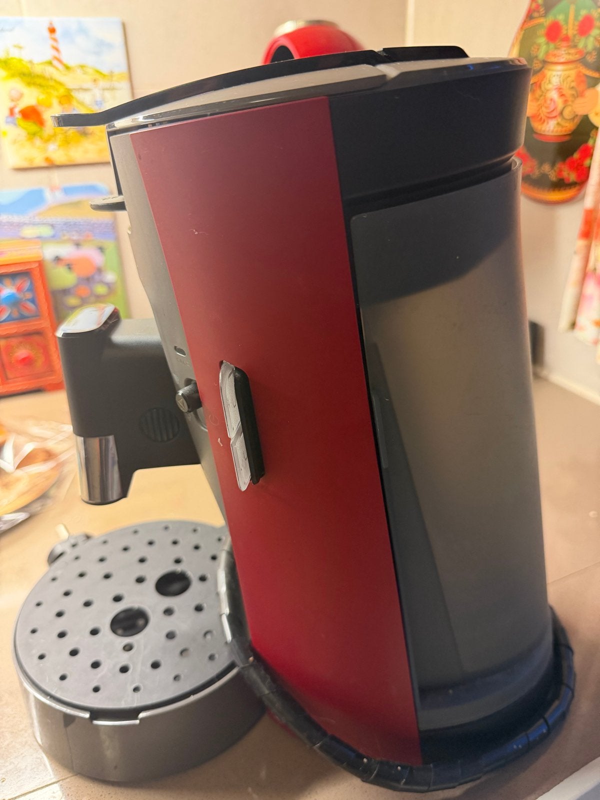 Senseo koffiezetapparaat - Rood/Zwart, Ophalen, Koffiepads en cups, Gebruikt, Koffiemachine