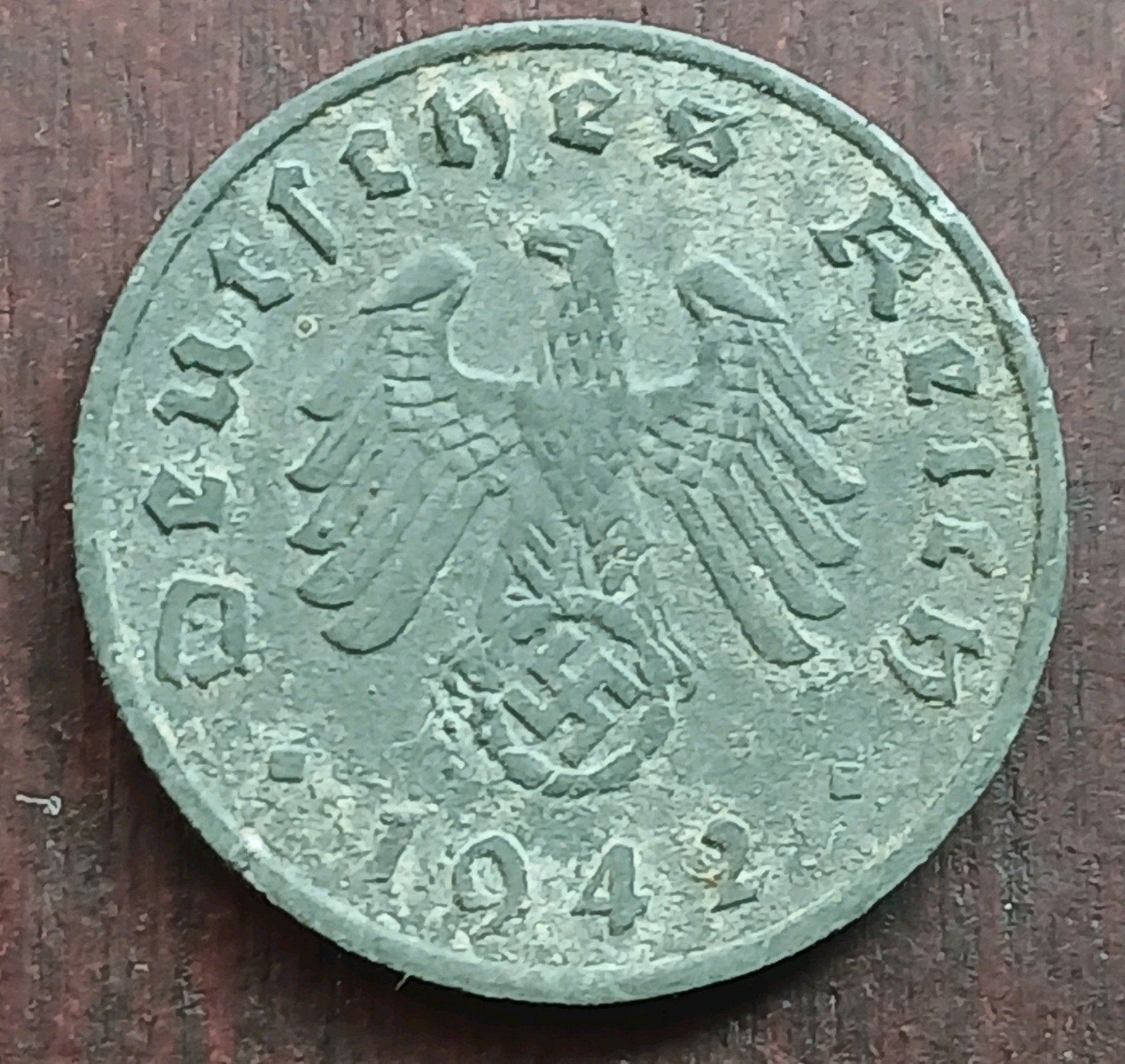 Nazi Duitsland 1 Reichspfennig 1942J Oude Munt WO2 Swastika, Ophalen of Verzenden, Duitsland