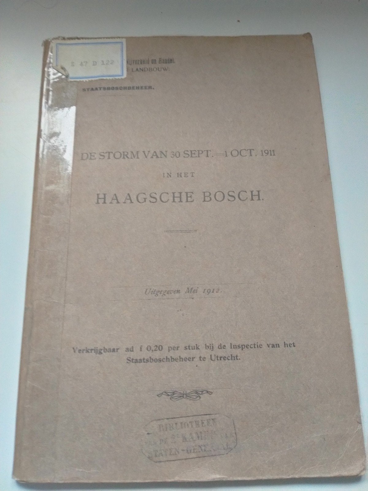 De Storm van 30 sept - 1 okt 1911 in het Haagsche Bosch, Verzenden, Gelezen