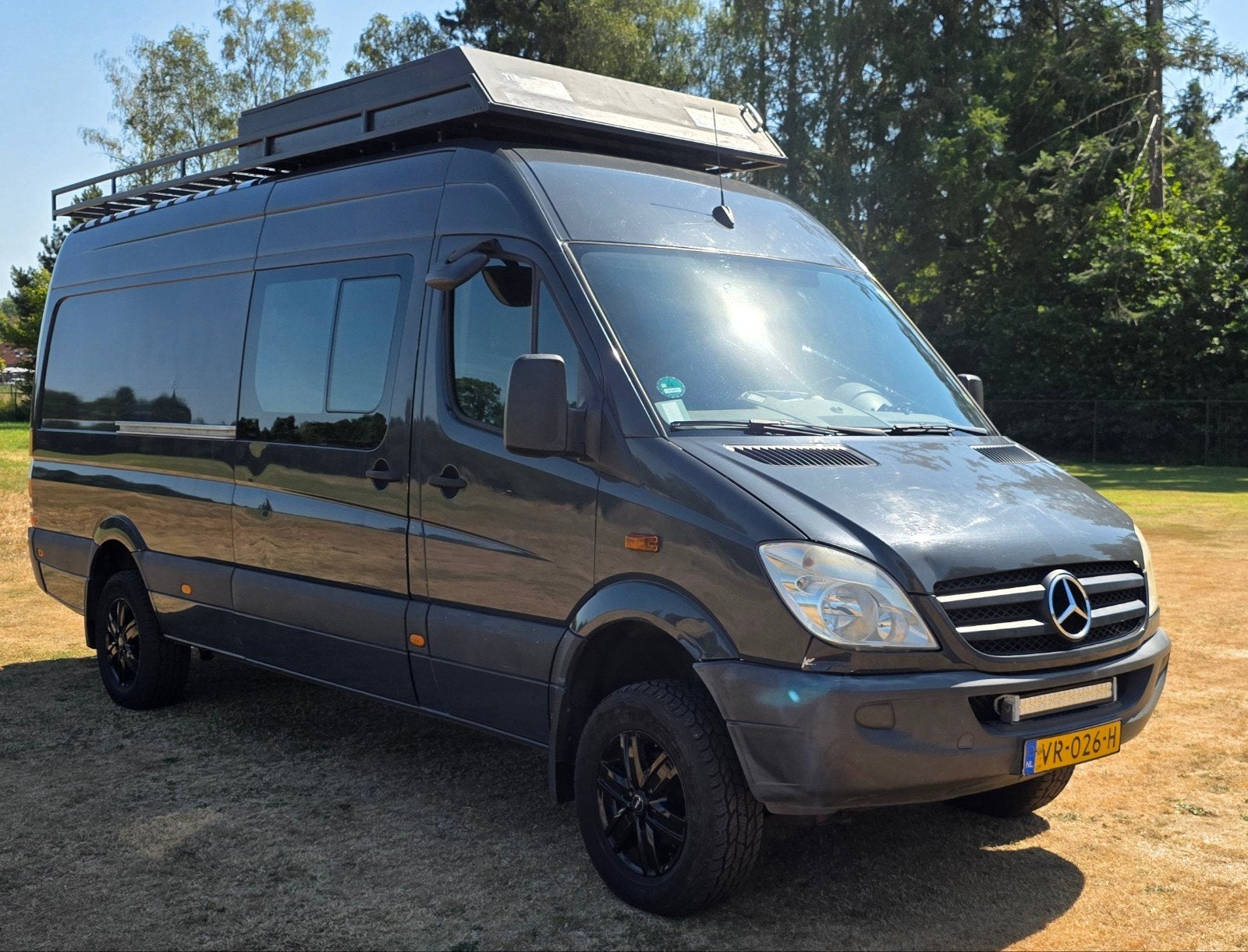 4x4 Mercedes Bens Sprinter Lange hoge met imprial en dakkoff, 4 cilinders, Vierwielaandrijving, Particulier, 4x4