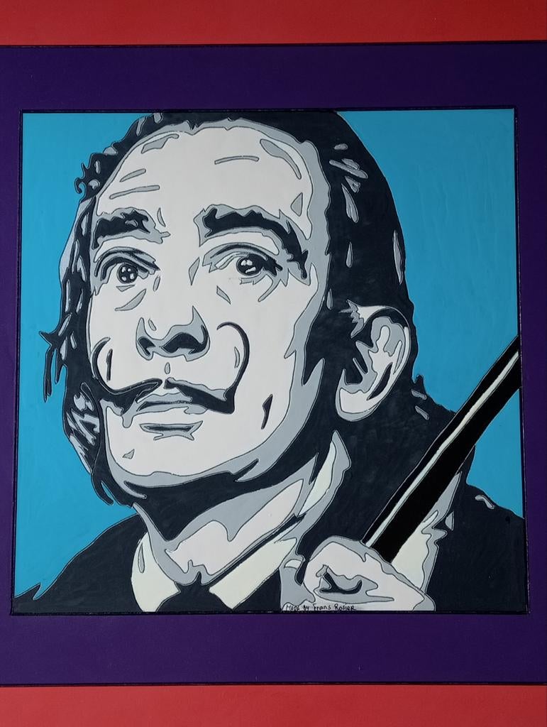 Salvador Dali Pop Art Hout assemblage gemengde techniek, Ophalen of Verzenden