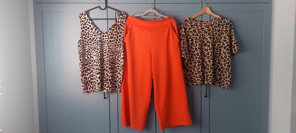 Leuke zomerset ,broek, hempje en top leopard allemaal mt L, Kleding | Dames, Broeken en Pantalons, Jdy, Maat 42/44 (L), Nieuw