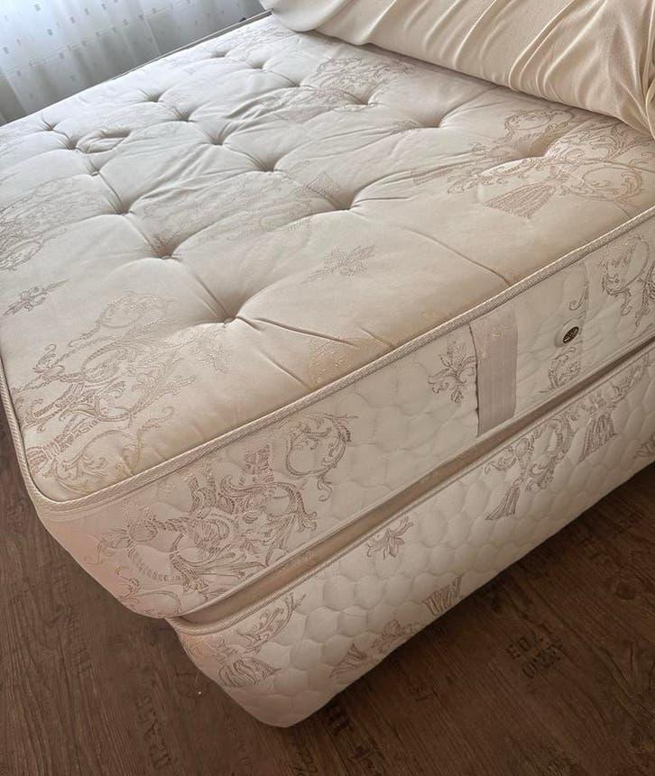 Boxspring 160x 200 bonell vering zware kwaliteit, Ophalen, Gebruikt, Tweepersoons, 160 cm